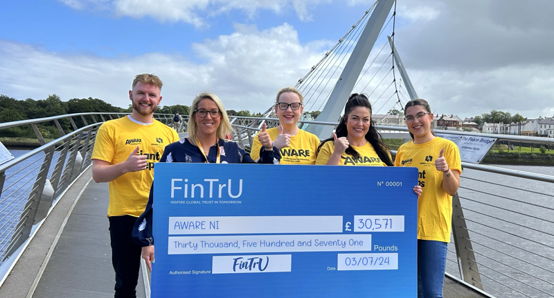 FinTrU employees raise £30,571 for AWARE NI through Giant Steps fundraiser