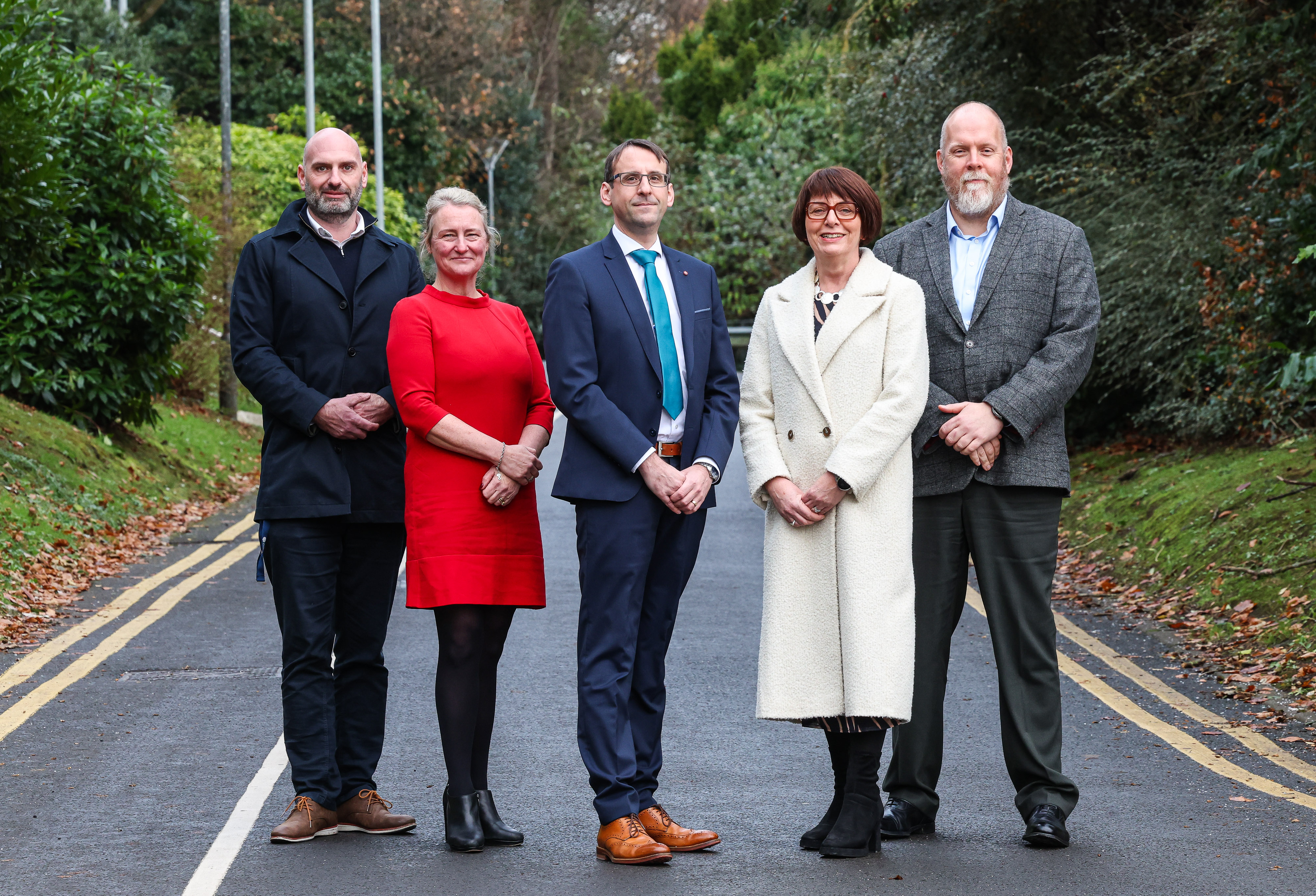 Keith Forster, Michaela Black, David Crozier, and Kathryn Harkin standing for the photo